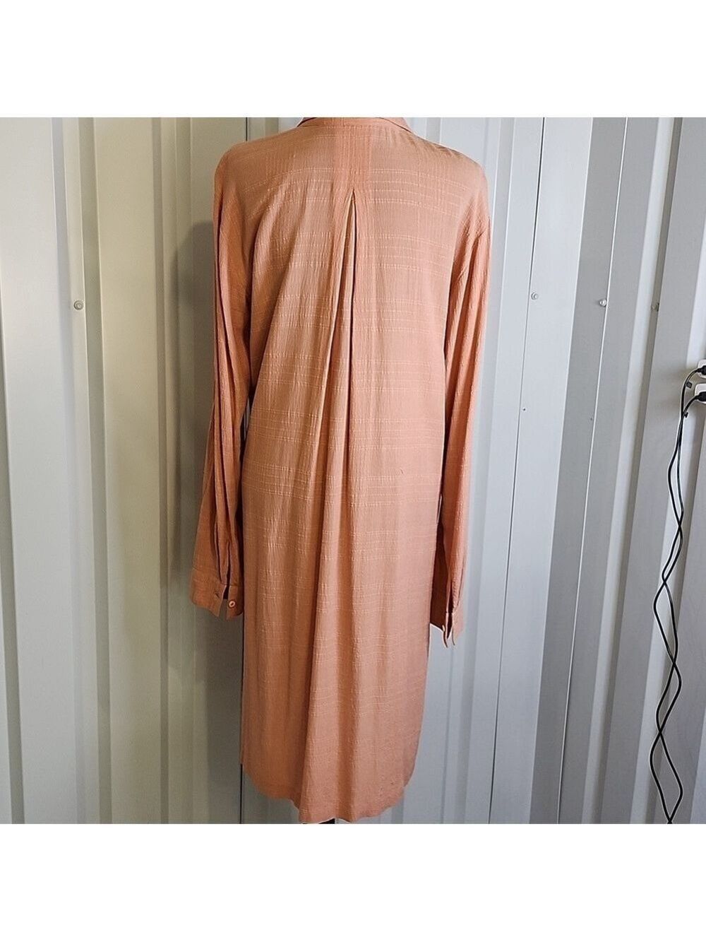 Free People Womens Orange Button-Up Long Shirt Dress Size Small - Picture 2 of 8